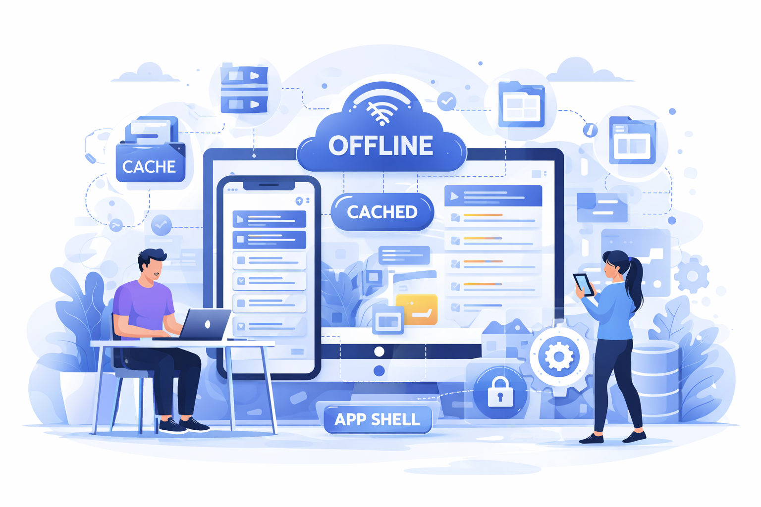 progressive web app caching strategies using service workers for offline-first experiences
